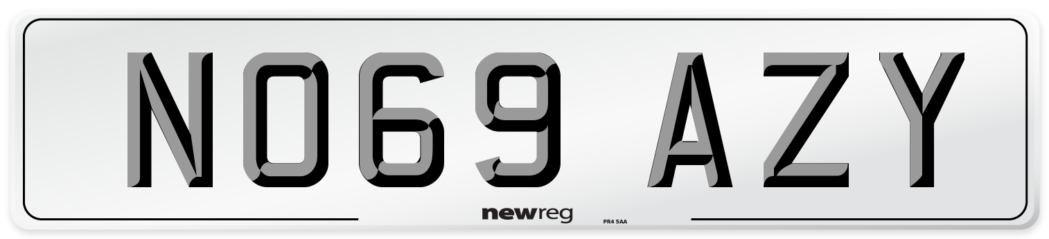NO69 AZY Number Plate from New Reg